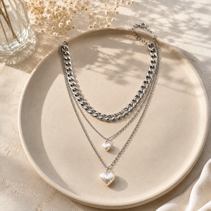 Moonlit Hearts Layered Necklace