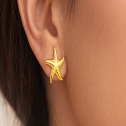 Golden Starfish Earrings