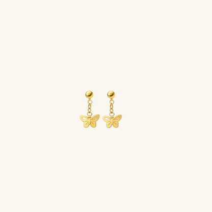 Golden Butterfly Earring Set