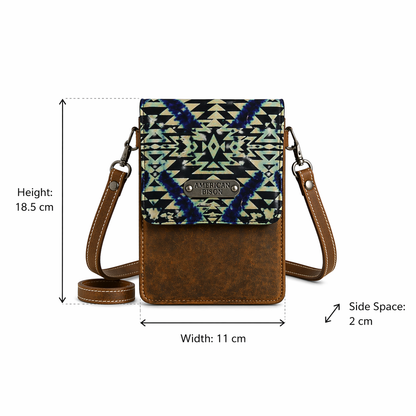 Indigo Aztec Phone Crossbody Bag