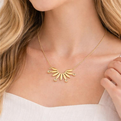 Golden Solstice Wing Necklace