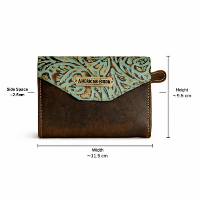 Turquoise Vine Double-Fold Wallet