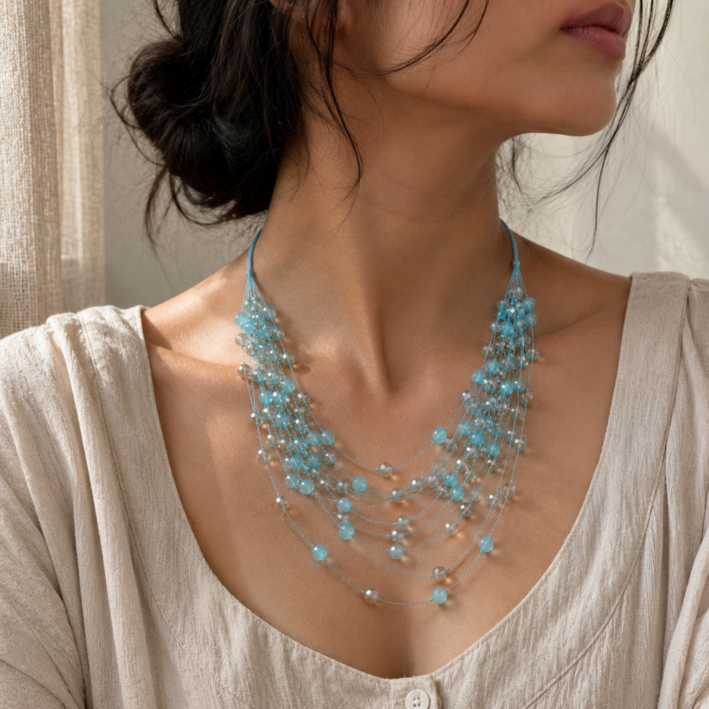 Aqua Cascade Necklace