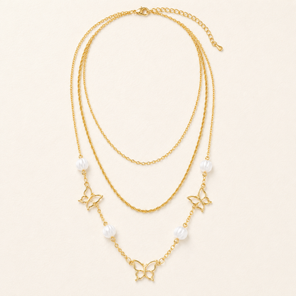 2-in-1 Butterfly Stack Necklace Set