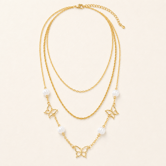 2-in-1 Butterfly Stack Necklace Set