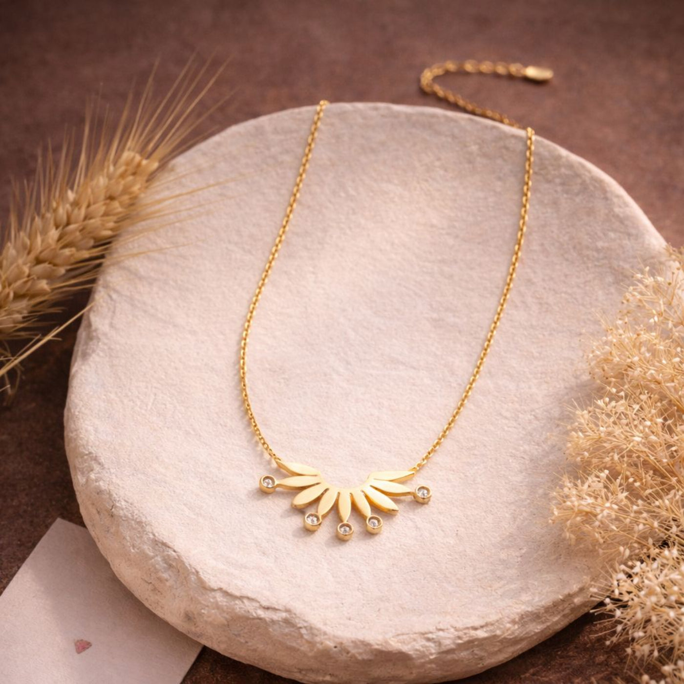 Golden Solstice Wing Necklace