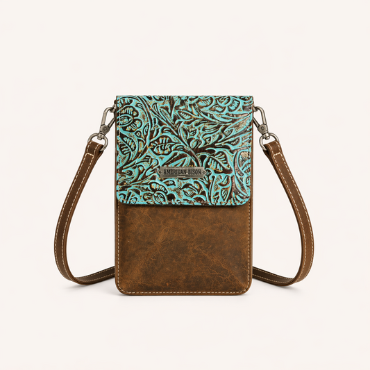 Turquoise Vine Phone Crossbody Bag