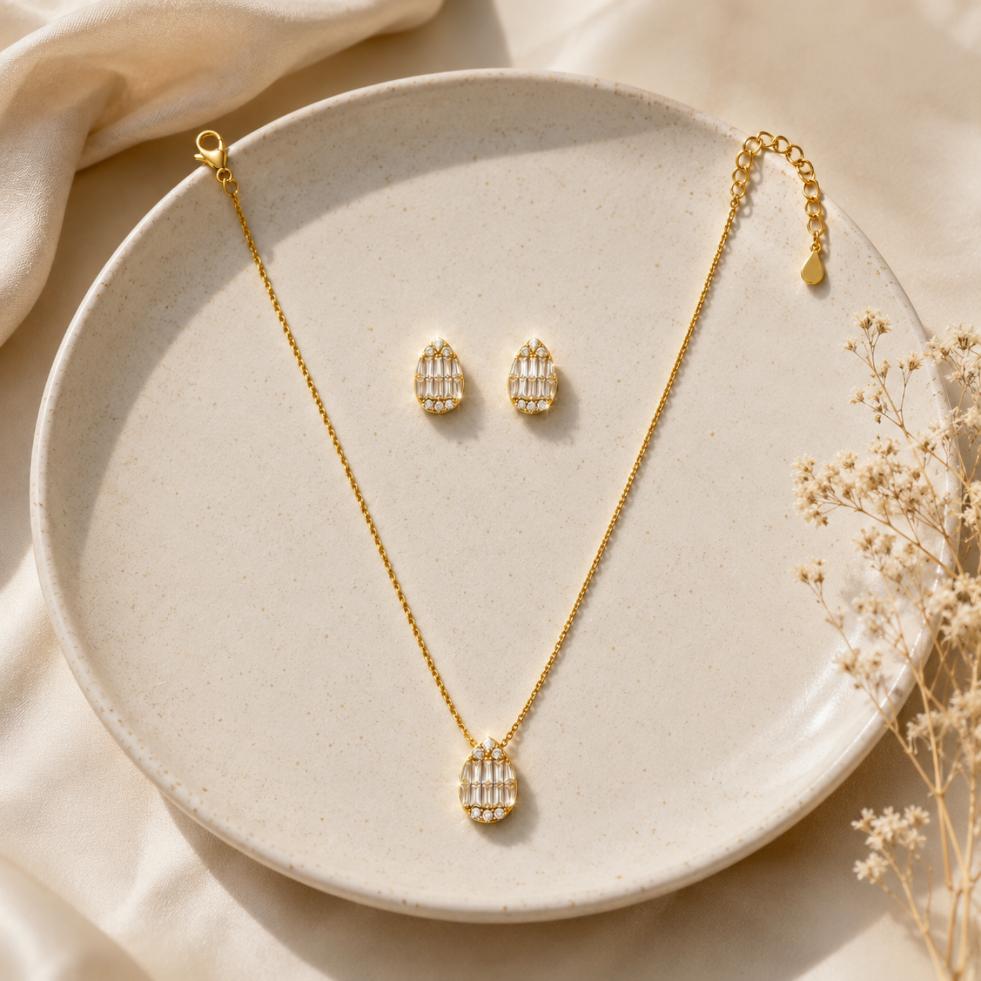 Diamond Teardrop Set