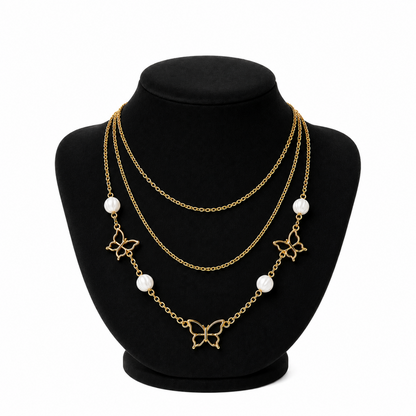 2-in-1 Butterfly Stack Necklace Set