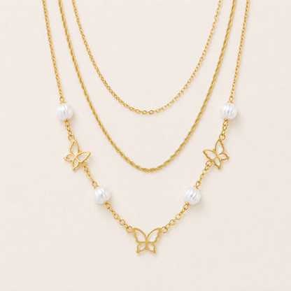 2-in-1 Butterfly Stack Necklace Set