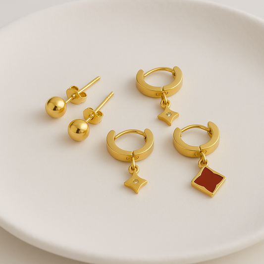 Golden Star Hoop Earrings