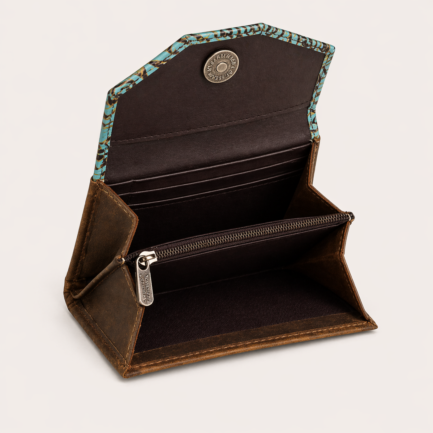 Turquoise Vine Double-Fold Wallet