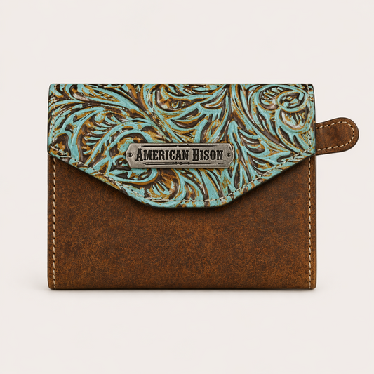 Turquoise Vine Double-Fold Wallet
