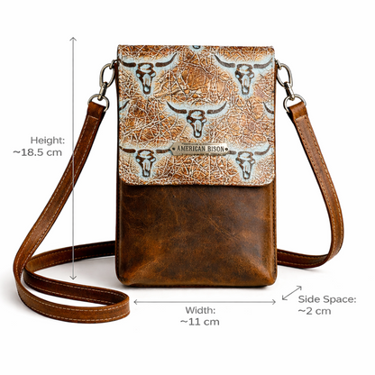 Turquoise Longhorn Phone Crossbody Bags