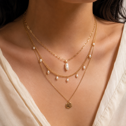 Pearl Trail Layered Necklace